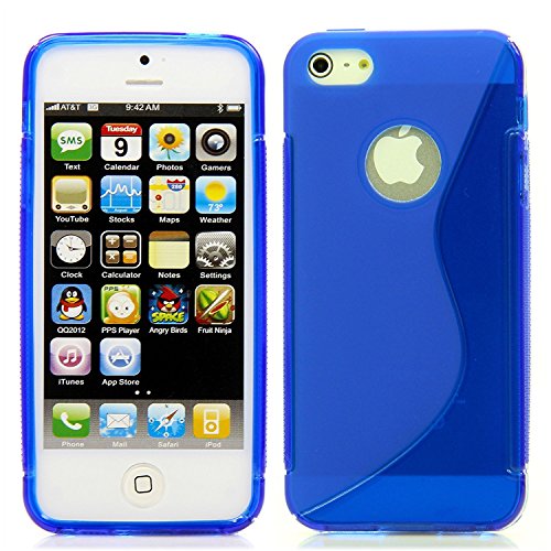 Handy Lux® Hülle TPU Silikon Case Schutz S-Line S-Style Cover Case für Apple iPhone 5 / 5S / SE - Blau von Handy Lux