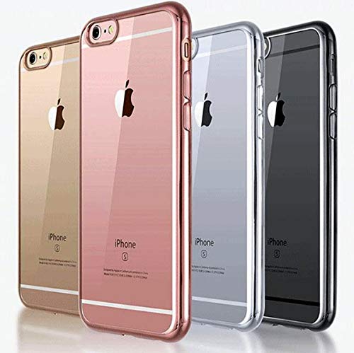 Handy Lux® Schutz Hülle Clear Cover Transparent Case Durchsichtig Glänzend Silikon Tasche für Apple iPhone 5 / 5S / SE, Gold von Handy Lux