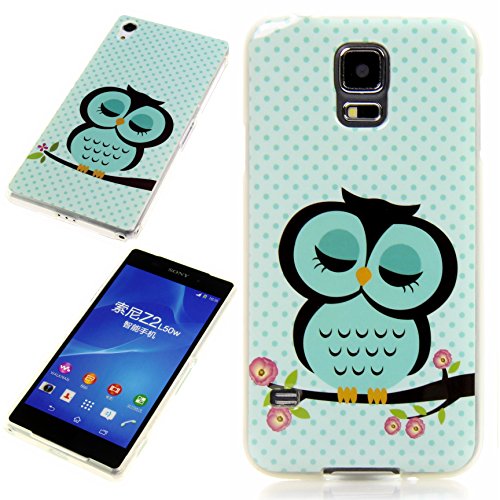 Handy Lux® Schutz Hülle Etui Silikon TPU Case Cover Design Motiv für Samsung Galaxy A3 Modell 2017 - Baum AST Eule Grün von Handy Lux