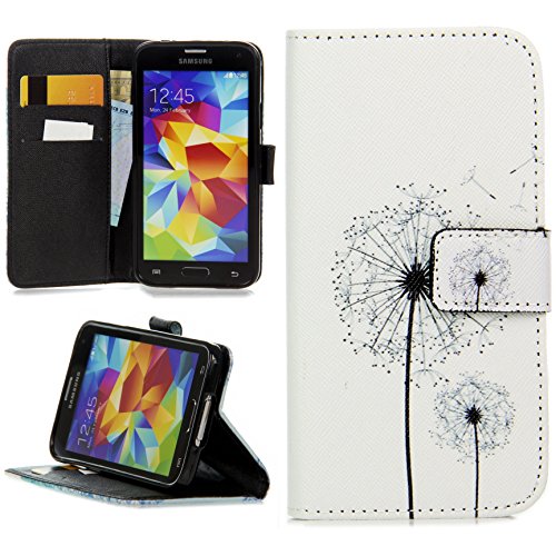 Handy Lux® Schutz Hülle Tasche Kartenfächer Flip Case Etui Cover Involto Motiv Design Hülle BookStyle für Samsung Galaxy A12 A125F 2020, Pusteblume von Handy Lux