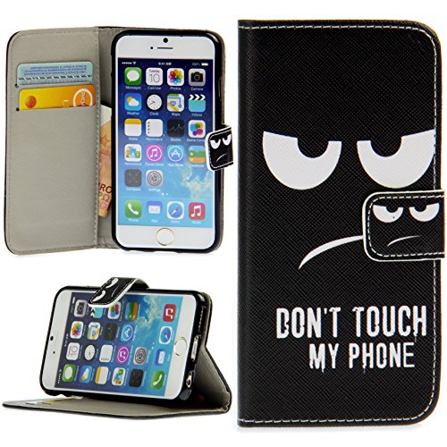 Handy Lux® Schutz Hülle Tasche Kartenfächer Flip Case Etui Cover Involto Motiv Design Hülle BookStyle für Samsung Galaxy S20 Plus 5G - Don't Touch My Phone von Handy Lux