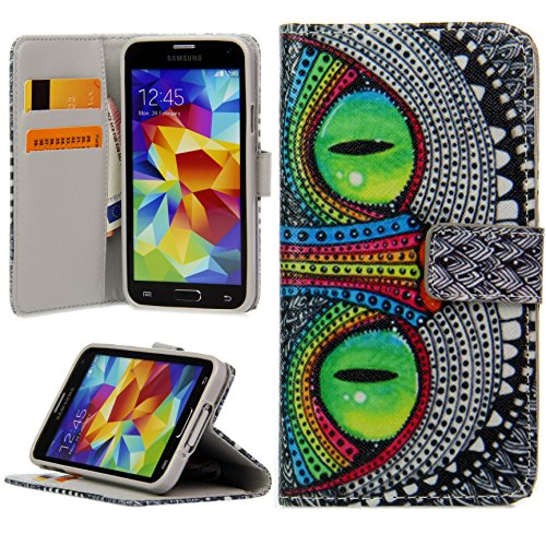 Handy Lux® Schutz Hülle Tasche Kartenfächer Flip Case Etui Cover Involto Motiv Design Hülle BookStyle für Samsung Galaxy S20 Plus 5G - Grinse Katze von Handy Lux