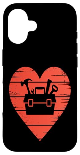 Werkzeugkasten Herz Hülle für iPhone 16 Werkzeugkasten Herz Hülle für iPhone 16 von Handyman Apparel