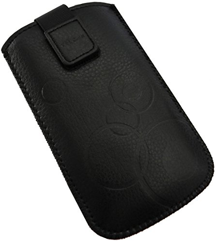Handyschale24 Slim Case für Bea-Fon C245 Handytasche Schwarz Schutzhülle Tasche Cover Etui mit Klettverschluss von Handyschale24