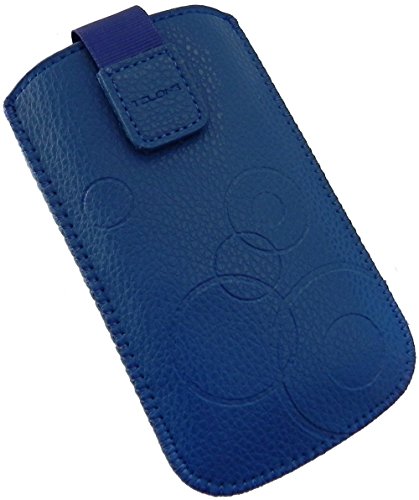 Handyschale24 Slim Case für Bea-Fon SL645 Plus Handytasche Blau Schutzhülle Tasche Cover Etui mit Klettverschluss von Handyschale24