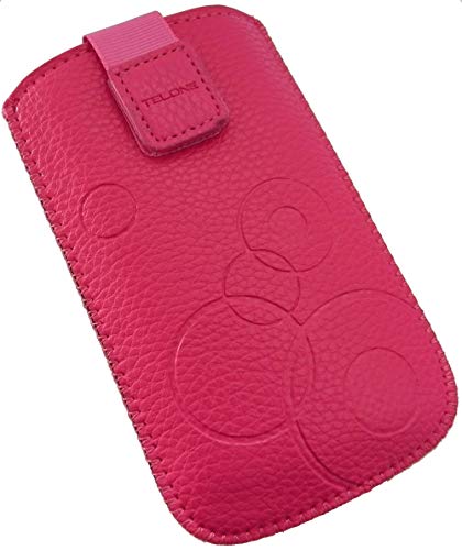 Handyschale24 Slim Case für Gigaset GL390 Handytasche Pink Rosa Schutzhülle Tasche Cover Etui mit Klettverschluss von Handyschale24