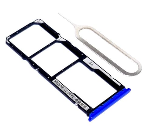 Handywest Kompatibel für Xiaomi Redmi 9A SIM Karten Halterung Simkarte Hlater SIM-Fach SD Memory Slot Tray SIM Card Nano Schlitten einschubfach inkl Nadel Öffner Blau von Handywest