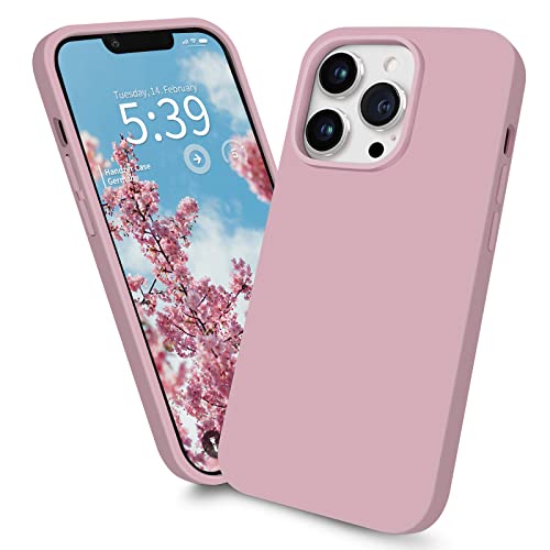 Handzer Handyhülle Rose - kompatibel mit Apple iPhone 14 Pro, stoßfeste Hülle aus hochwertigem Flüssigsilikon, optimaler Rundumschutz, Kratzfeste Schutzhülle mit Mikrofaser Innenfutter von Handzer