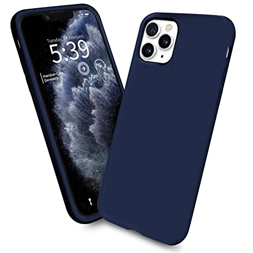 Handzer Handyhülle dunkelblau - kompatibel mit Apple iPhone 11 Pro, stoßfeste Hülle aus hochwertigem Flüssigsilikon, optimaler Rundumschutz, Kratzfeste Schutzhülle mit Mikrofaser Innenfutter von Handzer