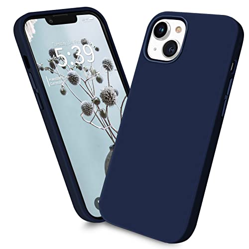 Handzer Handyhülle dunkelblau - kompatibel mit Apple iPhone 13 Mini, stoßfeste Hülle aus hochwertigem Flüssigsilikon, optimaler Rundumschutz, Kratzfeste Schutzhülle mit Mikrofaser Innenfutter von Handzer