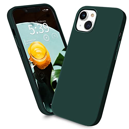 Handzer Handyhülle dunkelgrün - kompatibel mit Apple iPhone 13 Mini, stoßfeste Hülle aus hochwertigem Flüssigsilikon, optimaler Rundumschutz, Kratzfeste Schutzhülle mit Mikrofaser Innenfutter von Handzer