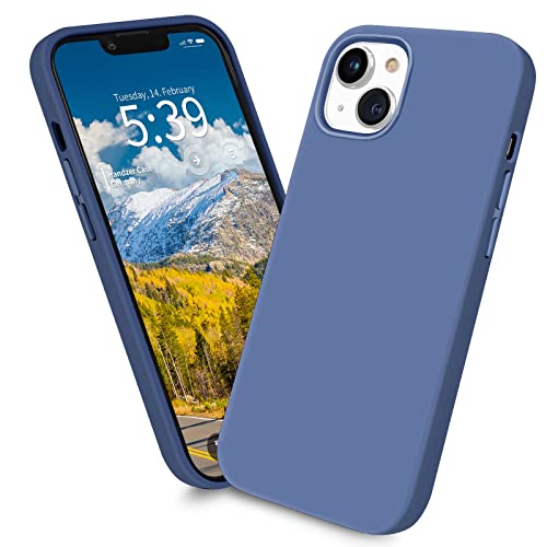 Handzer Handyhülle eisblau - kompatibel mit Apple iPhone 13, stoßfeste Hülle aus hochwertigem Flüssigsilikon, optimaler Rundumschutz, Kratzfeste Schutzhülle mit Mikrofaser Innenfutter von Handzer