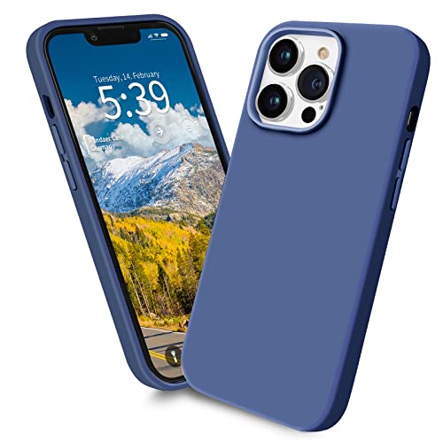 Handzer Handyhülle eisblau - kompatibel mit Apple iPhone 13 Pro Max, stoßfeste Hülle aus hochwertigem Flüssigsilikon, optimaler Rundumschutz, Kratzfeste Schutzhülle mit Mikrofaser Innenfutter von Handzer