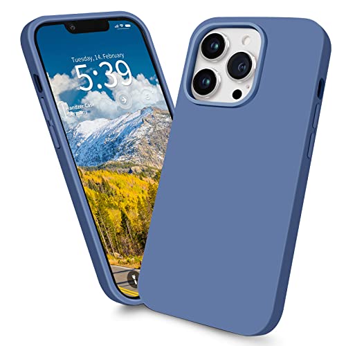 Handzer Handyhülle eisblau - kompatibel mit Apple iPhone 14 Pro, stoßfeste Hülle aus hochwertigem Flüssigsilikon, optimaler Rundumschutz, Kratzfeste Schutzhülle mit Mikrofaser Innenfutter von Handzer