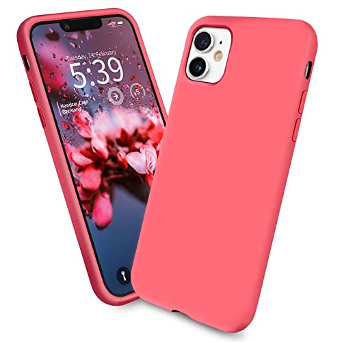 Handzer Handyhülle pink - kompatibel mit Apple iPhone 11, stoßfeste Hülle aus hochwertigem Flüssigsilikon, optimaler Rundumschutz, Kratzfeste Schutzhülle mit Mikrofaser Innenfutter von Handzer