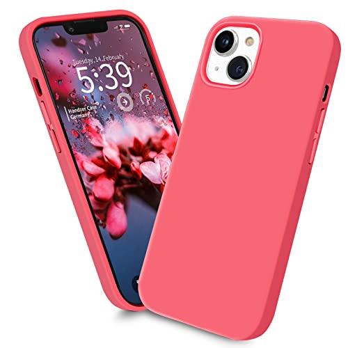 Handzer Handyhülle pink - kompatibel mit Apple iPhone 13 Mini, stoßfeste Hülle aus hochwertigem Flüssigsilikon, optimaler Rundumschutz, Kratzfeste Schutzhülle mit Mikrofaser Innenfutter von Handzer