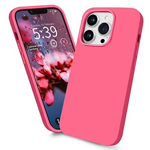 Handzer Handyhülle pink - kompatibel mit Apple iPhone 14 Pro, stoßfeste Hülle aus hochwertigem Flüssigsilikon, optimaler Rundumschutz, Kratzfeste Schutzhülle mit Mikrofaser Innenfutter von Handzer