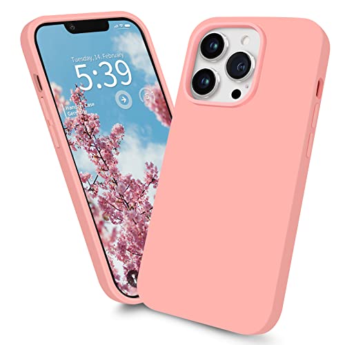 Handzer Handyhülle rosa - kompatibel mit Apple iPhone 14 Pro, stoßfeste Hülle aus hochwertigem Flüssigsilikon, optimaler Rundumschutz, Kratzfeste Schutzhülle mit Mikrofaser Innenfutter von Handzer