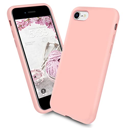 Handzer Handyhülle rosa - kompatibel mit Apple iPhone SE 3/2 (2020/2022), stoßfeste Hülle aus hochwertigem Flüssigsilikon, Rundumschutz, Kratzfeste Schutzhülle mit Mikrofaser Innenfutter von Handzer