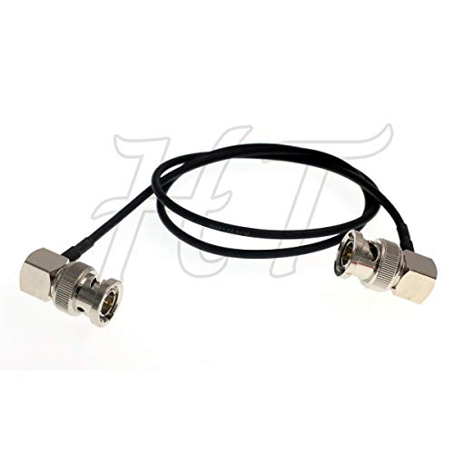 HangTon 2pcs 3G HD SDI BNC Video Koaxialkabel für Atomos Ninja V BMCC FS5 Epic C300 Kamera Monitor, Thin Soft RG174 60cm Right Angle BNC von HangTon Connect