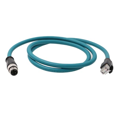 HangTon Industrial Ethernet M12 4 Pin D-Code RJ45 Geschirmtes Kabel, Profinet Netzwerkschiene CCTV Steuerung LED Stromsensor (1 m) von HangTon Connect