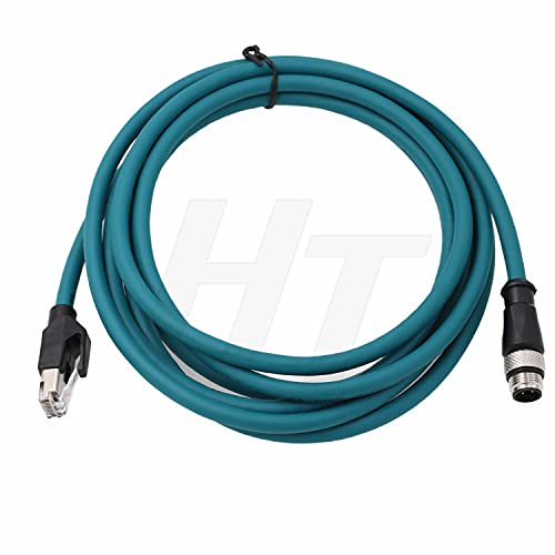 HangTon Industrial Machinery M12 4-poliger D-Code RJ45 Ethernet-Stromkabel, geschirmt, High-Flex, wasserdicht, Netzwerkkabel, Encoder-Sensor (5 m) von HangTon Connect