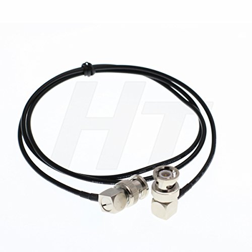 HangTon RG174 BNC-Starthilfe, rechtwinklig, RF-Koaxial-Signal, BNC-Stecker auf Stecker, Adapterkabel, vernickelt, verlustarm, 50 Ohm, Schwarz von HangTon Connect