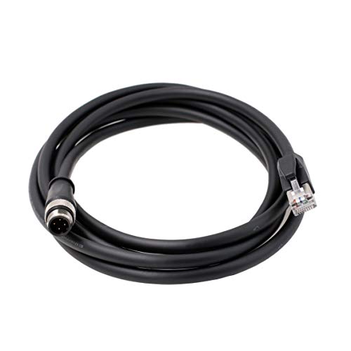 High Flex M12 4-poliger D-Code Stecker auf RJ45 Ethernet geschirmtes Cat6 Kabel für industrielle Maschinen Kamera Netzwerk Roboter Encoder Sensor (2 m) von HangTon Connect