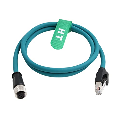 HangTon Ethernet Kabel M12 A-Kodierung 8 Pin Buchse auf RJ45 für Industrie Turck Aktor Sensor Profibus Netzwerk Automatisierungsanwendung 1m von HangTon