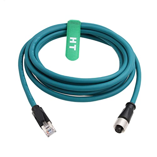 Ethernet Kabel M12 A-Kodierung 8 Pin Buchse auf RJ45 Cat-7e Patchkabel für Industrie Aktor Sensor Profibus Netzwerk Automatisierungsanwendung 2m von HangTon