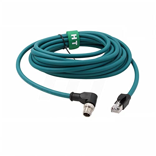 HT Netzwerkkabel M12 8-polig X-Code, RJ45 Cat7e Ethernet-Kabel für Cognex Basler Sensor industrielle Maschinen, geschirmt, hochflexibel, wasserdicht, 5 m von HangTon