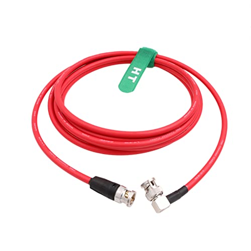 HangTon 12G SDI Raw 4K 60p Videokabel rechtwinklig zu gerade BNC 75 ohm koaxial abgeschirmt für Sony Alexa DSMC2 Kamera Blackmagic SmallHD Atomos Monitor (1m, Rot) von HangTon