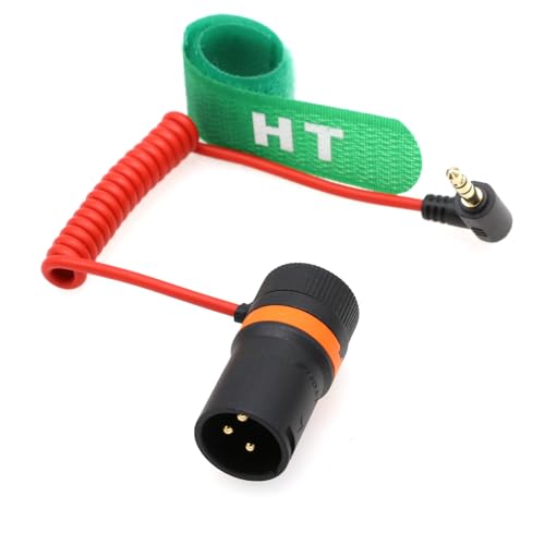 HangTon 3.5mm Mini Jack auf XLR 3 Pin Audiokabel für BOYA Rode Wireless GO II Mikrofon auf Sony FX9 FX3 Canon Kamera Mixer Recorder, rechtwinklig männlich rot geflochten 50cm von HangTon