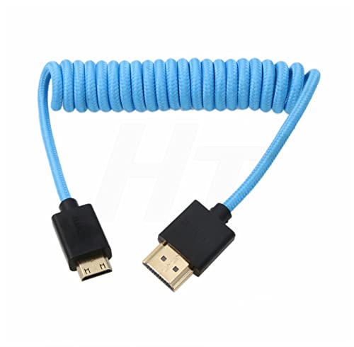 HangTon 4K 60p 8K UHD Mini HDMI - HDMI Kabel gewickelt blau geflochten für Nikon D750 Sony Canon EOS R RP 5DIV ATOMOS Ninja V Portkeys Video Assist Monitor Typ A C HDMI 2.1 HangTon 4K 60p 8K UHD Mini HDMI - HDMI Kabel gewickelt blau geflochten für Nikon D750 Sony Canon EOS R RP 5DIV ATOMOS Ninja V Portkeys Video Assist Monitor Typ A C HDMI 2.1 von HangTon