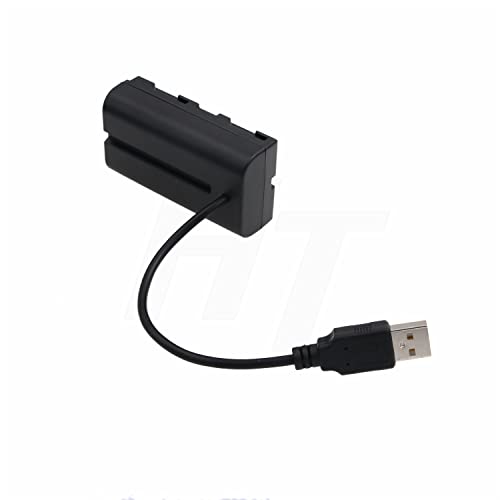 HangTon 5V USB PowerBank auf NP-F970 F570 F550 Dummy Battery DC Coupler Power Adapter für Atomos Shogun Inferno Ninja Shinobi Monitor (USB A) von HangTon