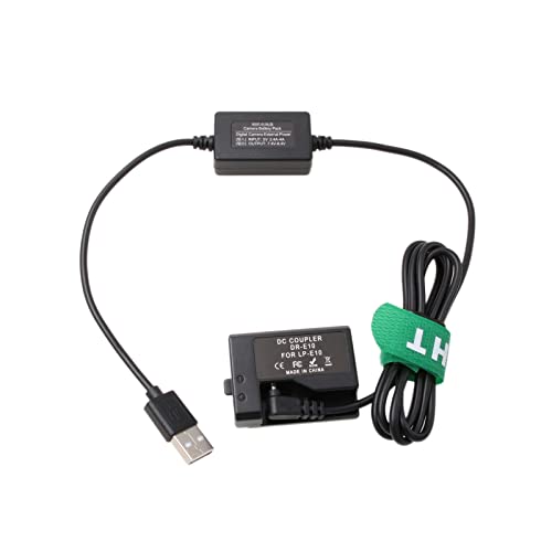 HangTon 5V USB LP-E10 Dummy-Akku für Canon EOS 1100D 1200D 1300D 1500D 3000D, Rebel T3 T5 T6 T7 T100, Kiss X50, Kiss X70 Kamera von HangTon