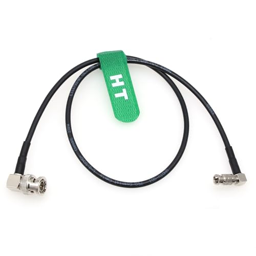 HangTon 6G SDI Videokabel für Blackmagic Video Assist 4K 5 Zoll Monitor DJI Lightbridge 2, rechtwinklig, hohe Dichte, HD-Micro-BNC auf BNC-Stecker, 45 cm von HangTon