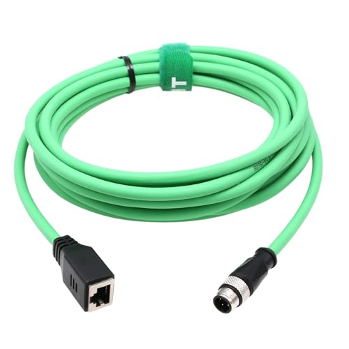 HangTon Ethernet-Adapterkabel, M12, 4-poliger D-kodierter Stecker auf RJ45-Klinke, Cat5e-Netzwerk für Omron Keyence IV2 SICK Datalogic Matrix 410N 450, 10 m von HangTon