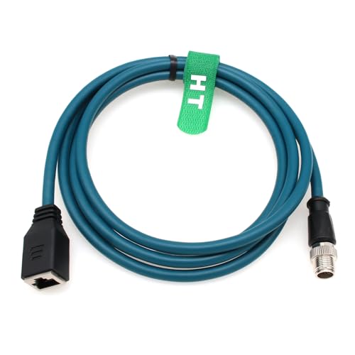 HangTon Ethernet-Kabeladapter für Cognex in-Sight 2000 7000 8000 9000 Basler Baumer Kamera Sensor Barcode-Leser, 8-polig X-kodiert M12 auf RJ45 CAT-7e 2M von HangTon