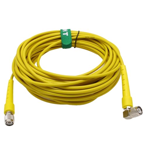 HangTon Gelbes GPS-Antennenkabel TNC-Stecker rechtwinklig RG58 für Trimble Topcon Sokkia Leica Empfänger-Basisstation zu GPS-Antenne 5 m von HangTon