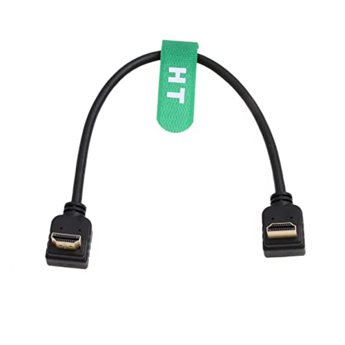 HangTon HDMI 4K 60p UHD Kabel für ATOMOS Shinobi Portkeys BM5 FEELWORLD Blackmagic Video Assist 4K Monitor Sony FX9 Canon Eva-1 Kamera Typ A HDMI 2.0 L-Form 30cm von HangTon