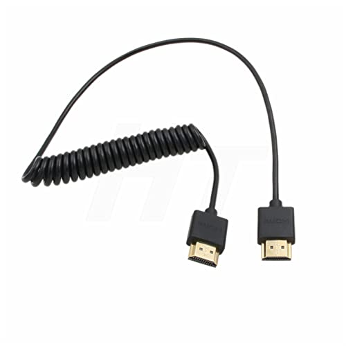 HangTon HDMI 8K 4K 60fps Cable Coiled 50cm für Sony A9 Canon C500 Panasonic GH5 Nikon Camera Atomos Ninja V SmallHD Blackmagic Monitor Type A HDMI 2.1 Thin Flexible von HangTon