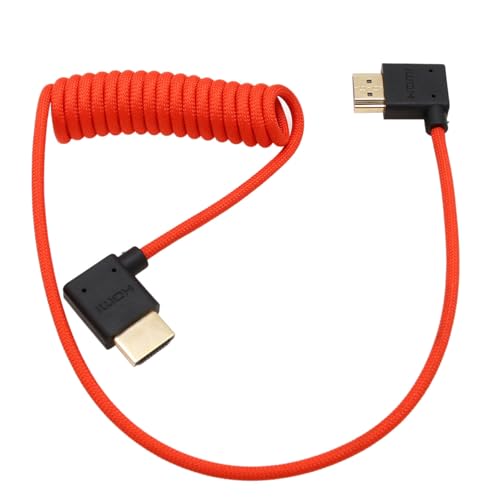 HangTon HDMI 8K 4K 60p Kabel für ATOMOS Ninja Inferno Portkeys SmallHD Cine Ultra Indie Sony A7M4 A7SIII Canon C300 GH7 Z8 Kamera, Rechts-Links-Winkel Typ A HDMI 2.1 Rot Geflochten Gewickelt 50cm HangTon HDMI 8K 4K 60p Kabel für ATOMOS Ninja Inferno Portkeys SmallHD Cine Ultra Indie Sony A7M4 A7SIII Canon C300 GH7 Z8 Kamera, Rechts-Links-Winkel Typ A HDMI 2.1 Rot Geflochten Gewickelt 50cm von HangTon
