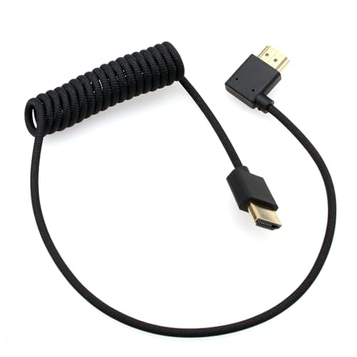 HangTon HDMI 8K 4K 60p Kabel für ATOMOS Ninja V SmallHD Ultra Sony Venice Z190 Canon XF705 Lumix S5II X G9 Z8 Kamera Portkeys Teradek, Linksgewinkeltes Typ A HDMI 2.1 Geflochtenes Spiralkabel 50cm HangTon HDMI 8K 4K 60p Kabel für ATOMOS Ninja V SmallHD Ultra Sony Venice Z190 Canon XF705 Lumix S5II X G9 Z8 Kamera Portkeys Teradek, Linksgewinkeltes Typ A HDMI 2.1 Geflochtenes Spiralkabel 50cm von HangTon