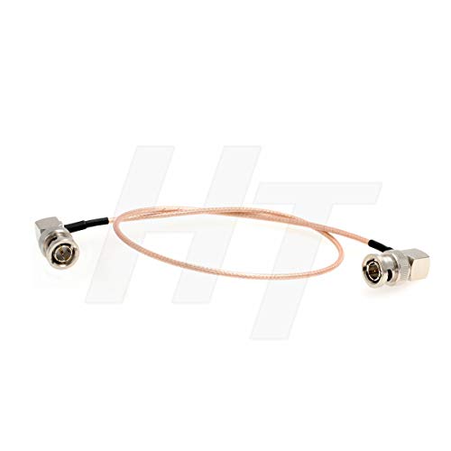 HangTon Kamera-Monitor-Stecker, BNC, rechtwinklig, BNC, rechtwinklig, 3G, SDI-Videokabel für Blackmagic, dünn geschirmt, RG179, 75 Ohm (45 cm) von HangTon