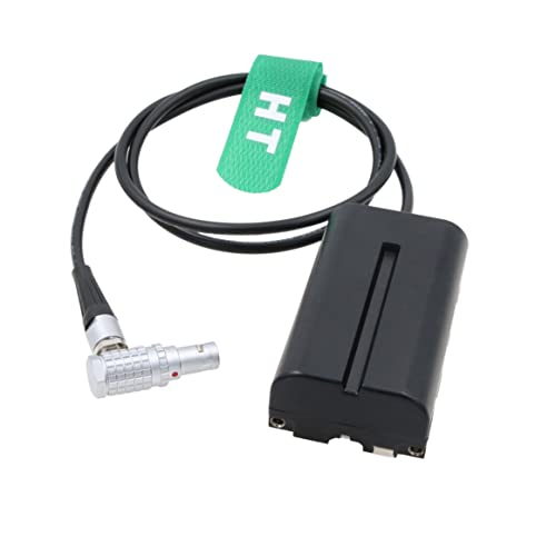 HangTon Kameramonitor rechtwinkliger 2-polig auf NP-F970 F960 F570 F550 Dummy Akku Netzteil für Portkeys Atomos Shogun Inferno Ninja von HangTon