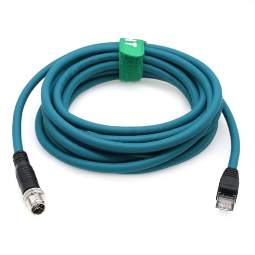 HangTon Ethernet-Kabel für Datalogic Matrix 220 320 Keyence Cognex in-Sight 7000 Gen2 Vision-Kamera-Sensorleser, M12, 8-polig, X-Codierung, RJ45, CAT-7e, 10 m von HangTon