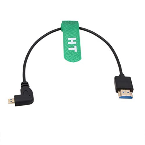 HangTon Micro HDMI 4K 60Hz 8K Ultra HD Kabel für Sony A6600 A7RIV X-T3 Canon R5C R6 Lumix S5 Kamera ATOMOS Ninja V Portkeys Monitor Typ A D HDMI 2.1 Rechter Winkel 30cm von HangTon