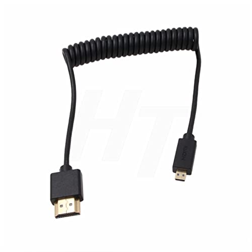 HangTon Micro HDMI auf HDMI 2.0 4K 60Hz Spiralkabel für Sony Canon Panasonic Nikon DSLR Kamera von HangTon