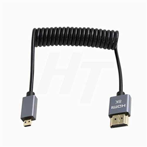 HangTon Micro HDMI auf Standard HDMI 4K 8K 60fps Spiralkabel für ATOMOS Ninja V Monitor Sony A6400 A7s Canon EOS M R5 R7 GH4 X-T4 Z50 Kamera Typ A D HDMI 2.1 30cm HangTon Micro HDMI auf Standard HDMI 4K 8K 60fps Spiralkabel für ATOMOS Ninja V Monitor Sony A6400 A7s Canon EOS M R5 R7 GH4 X-T4 Z50 Kamera Typ A D HDMI 2.1 30cm von HangTon